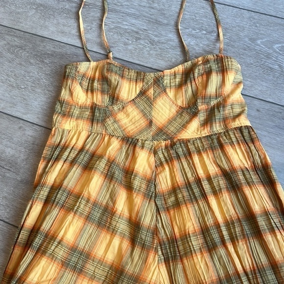 Urban Outfitters Lorelei crinkle plaid lined romper nwt small - Picture 3 of 9